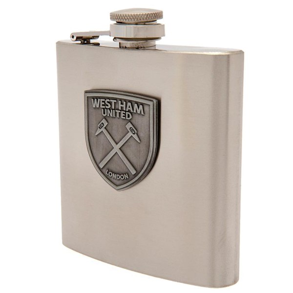 West Ham United FC Badge Hip Flask One Size Silver Silver One Size