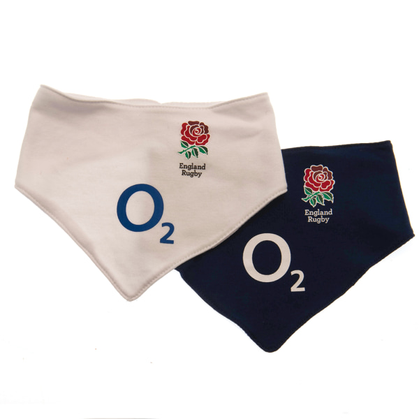 England RFU Baby Crest Bib (2-pack) One Size Vit/Marinblå White/Navy Blue One Size