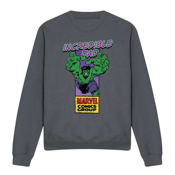 Marvel Comics Herr Incredible Dad Hulk Corner Box Heather Fars Dag Dark Heather XXL