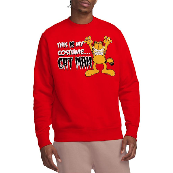 Garfield Unisex Vuxen Cat Man Sweatshirt XL Röd Red XL