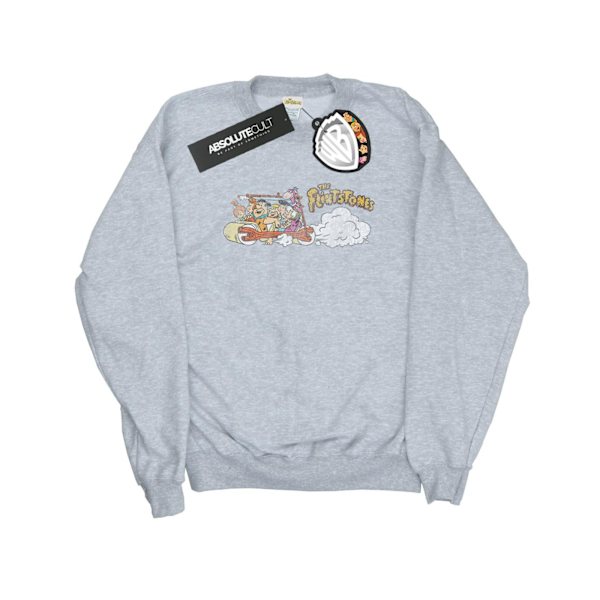 The Flintstones Herr Familjebil Distressed Sweatshirt S Sports Sports Grey S