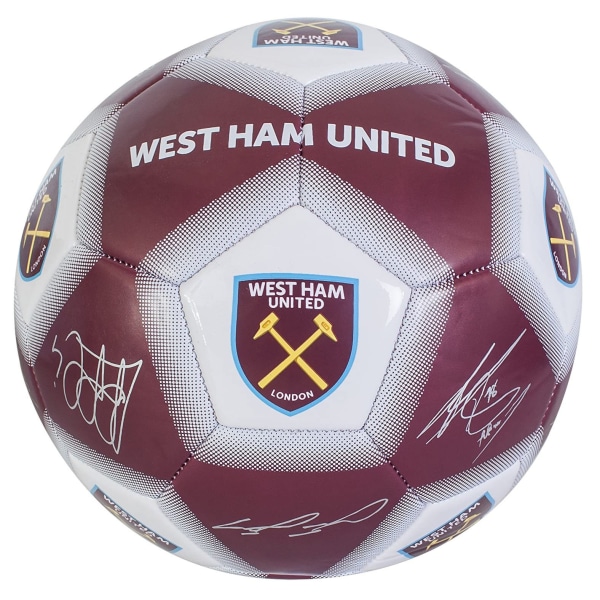 West Ham United FC Special Edition Signature Football 5 Silver/ Silver/Claret Red 5