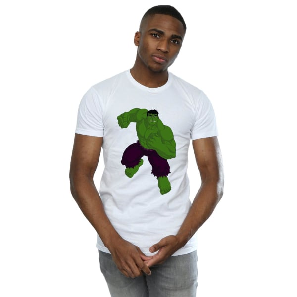 Marvel Mens Hulk Pose T-shirt M Vit White M