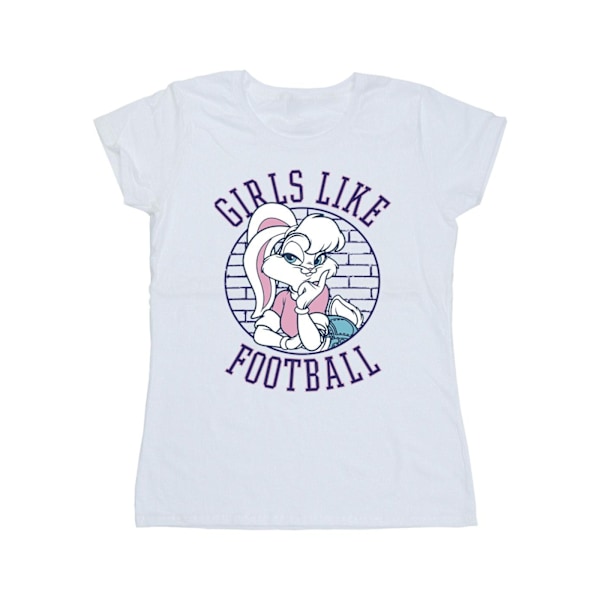 Looney Tunes Dam/Damer Lola Bunny Flickor Gillar Fotboll Bomull White M