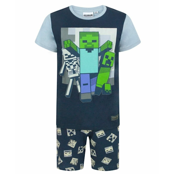 Minecraft Boys Undead Short Pyjama Set 6 år Marinblå Navy 6 Years