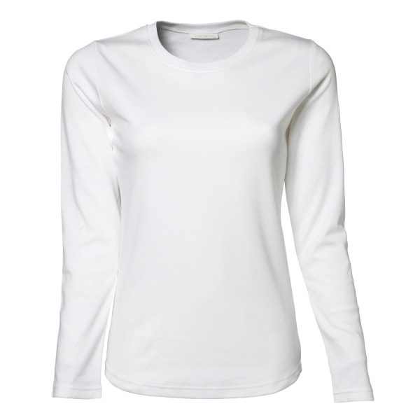 Tee Jays Dam/Dam Interlock Långärmad T-shirt 3XL Vit White 3XL