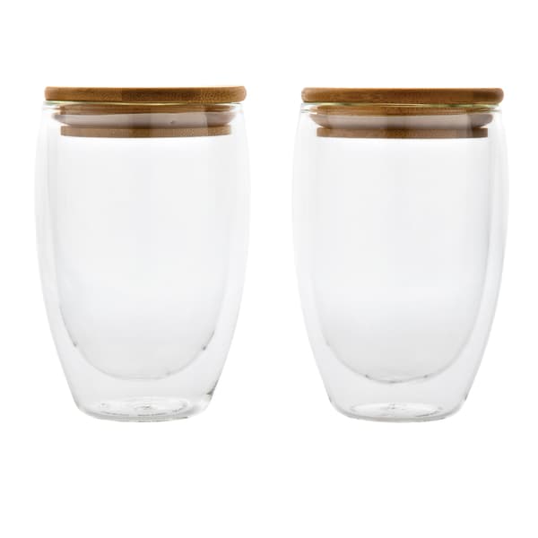 XD Collection Dubbelvägg 350ml Bambuglas (2-pack) One Si Transparent One Size