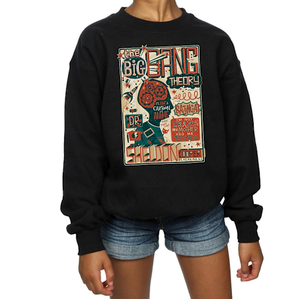 Big Bang Theory Girls Infographic Poster Sweatshirt 12-13 år Black 12-13 Years