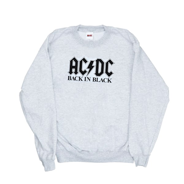 AC/DC Dam/Kvinnor Back in Black Logo Sweatshirt XXL Heather G Heather Grey XXL