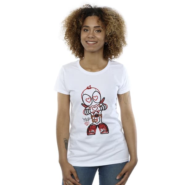 Marvel Dam/Dam Deadpool Love Beam Line T-shirt i bomull M Vit White M
