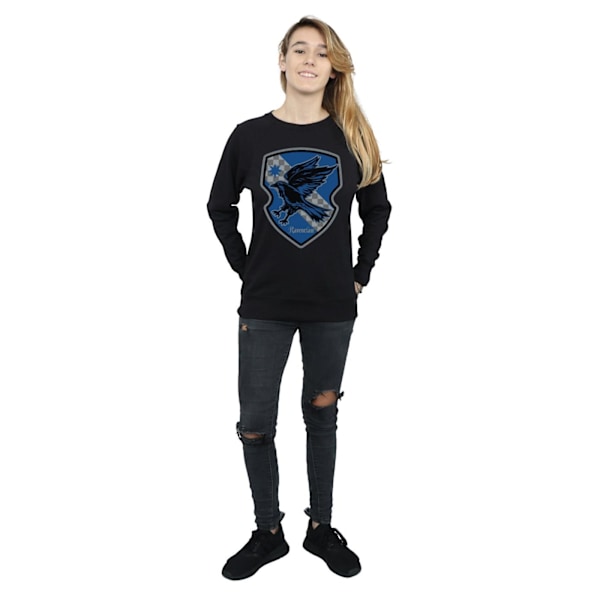 Harry Potter Dam/Kvinnor Ravenclaw Crest Flat Sweatshirt XL B Black XL