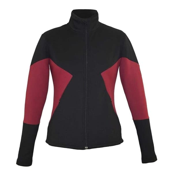 Requisite Dam/Kvinnor Tvåfärgad Långärmad Fleecetröja 8 U Black/Red 8 UK