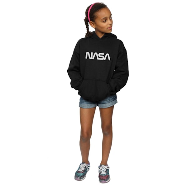 NASA Girls Modern Logo Hoodie 12-13 år Svart Black 12-13 Years