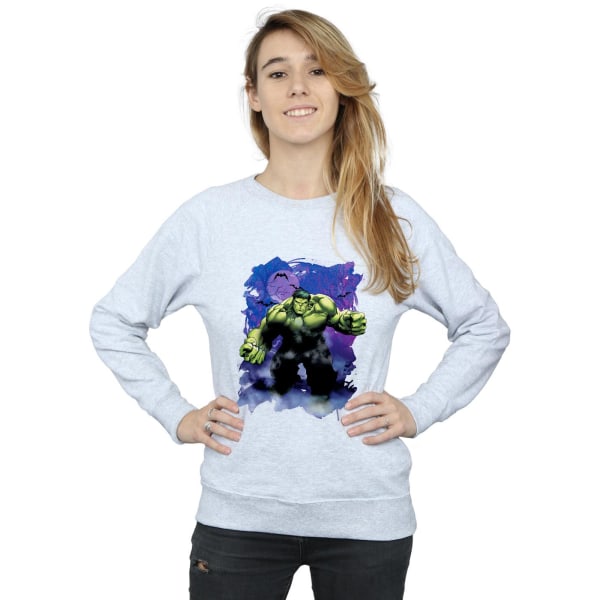 Marvel Dam/Dam Hulk Halloween Spooky Forest Sweatshirt XL Heather Grey XL