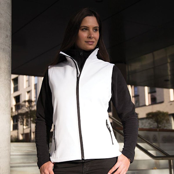 Result Core Dam/Damer Tryckbar Softshell Väst 2XL Vit White / Black 2XL