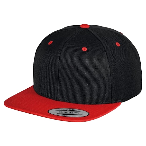 Yupoong Mens The Classic Premium Snapback 2-Tone Cap One Size B Black/ Red One Size