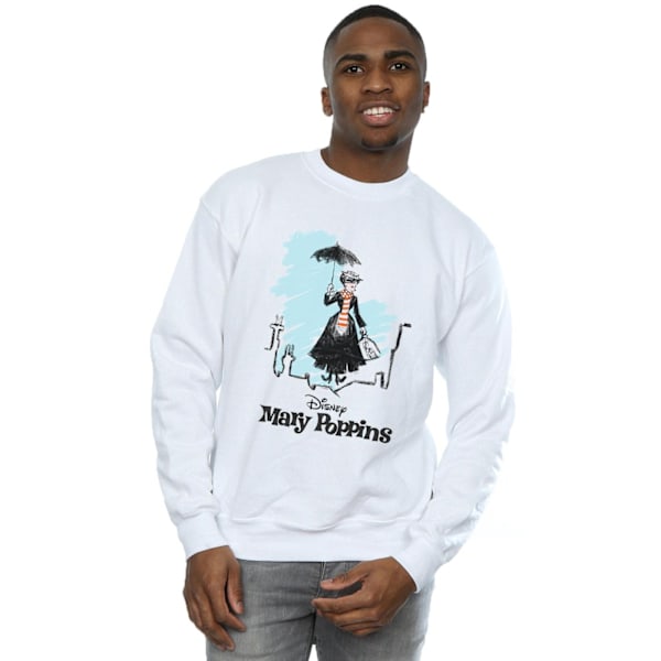 Disney Herr Mary Poppins Taklandning Färg Sweatshirt S Vit White S