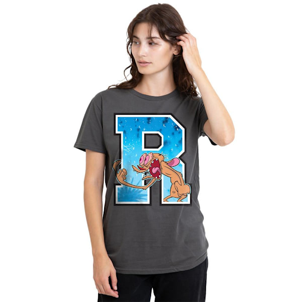 Ren & Stimpy Unisex Vuxen R Is For Ren T-Shirt XL Gråmelerad Charcoal XL