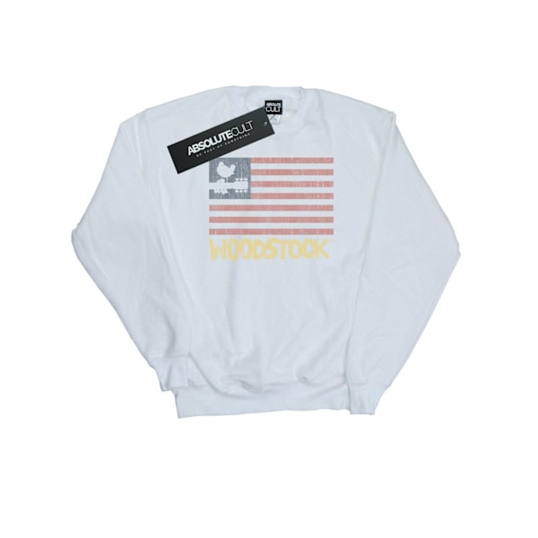 Woodstock Dam/Damer Distressed Flag Sweatshirt S Vit White S