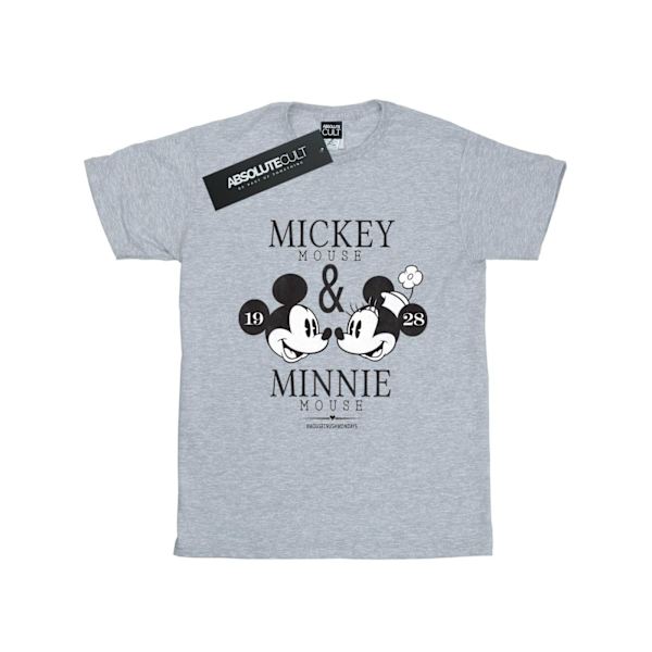 Disney Girls Crush Mondays Mickey & Minnie Mouse Bomull T-shirt Sports Grey 7-8 Years