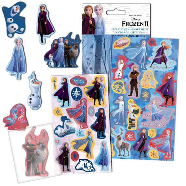 Frozen II Folie klistermärkesark med olika motiv, en storlek, flerfärgad Multicoloured One Size