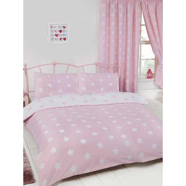 Bedding & Beyond Stars Lakanset Dubbel Rosa/Vit Pink/White Double