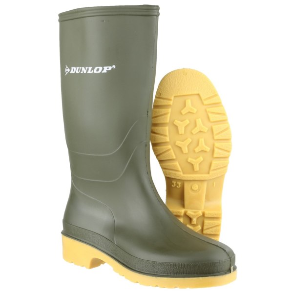 DUNLOP Kids Unisex 16247 DULLS Rain Welly / Wellington Boots 32 Green 32 EUR