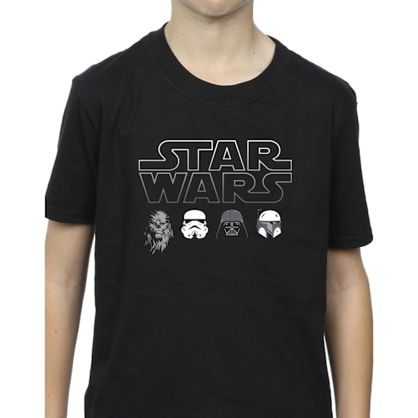 Star Wars Boys Character Heads T-shirt 7-8 år Svart Black 7-8 Years