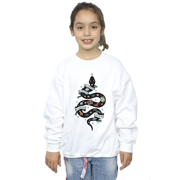 Harry Potter Flickor Slytherin Sketch Sweatshirt 3-4 År Vit White 3-4 Years
