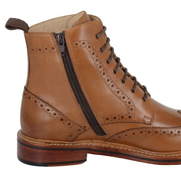 Woodland Herr Läder Ankelfötter 10 UK Tan Tan 10 UK