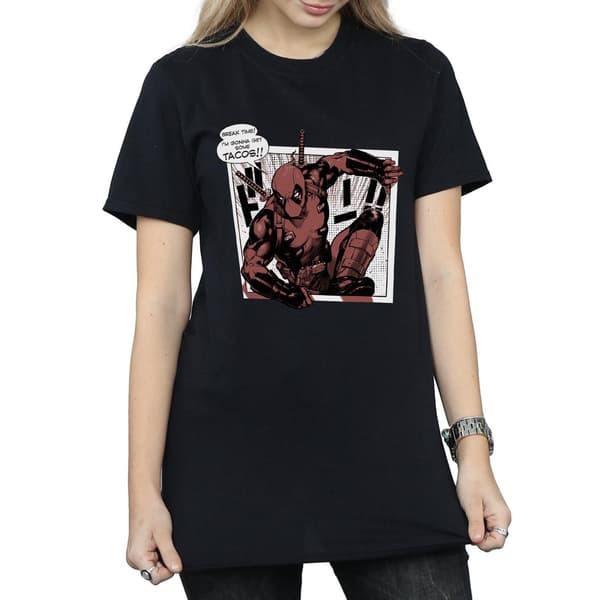 Marvel Dam/Dam Deadpool Breaktime Tacos Bomull Boyfriend Black S