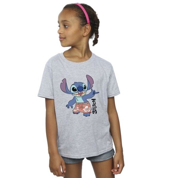 Disney Girls Lilo & Stitch Bermuda Shorts T-shirt bomull 5-6 Ye Sports Grey 5-6 Years