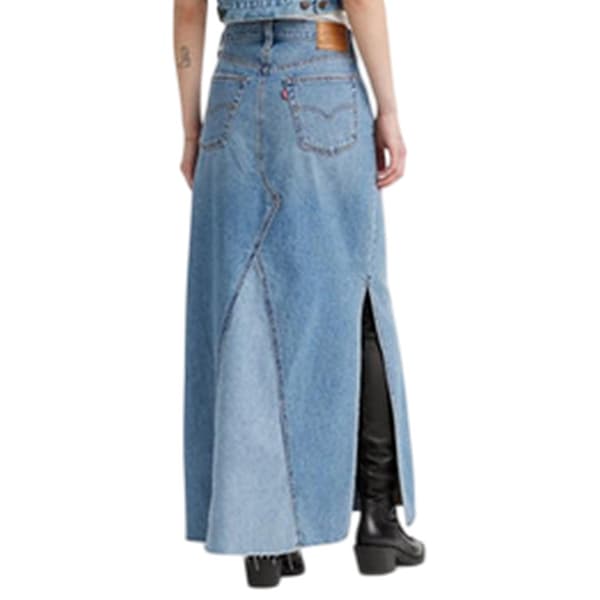 Levis Dam/Dam Ikonisk Delad Denim Regular Maxikjol 25R B Blue 25R