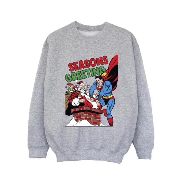 DC Comics Girls Superman Santa Comic Sweatshirt 3-4 år Sport Sports Grey 3-4 Years