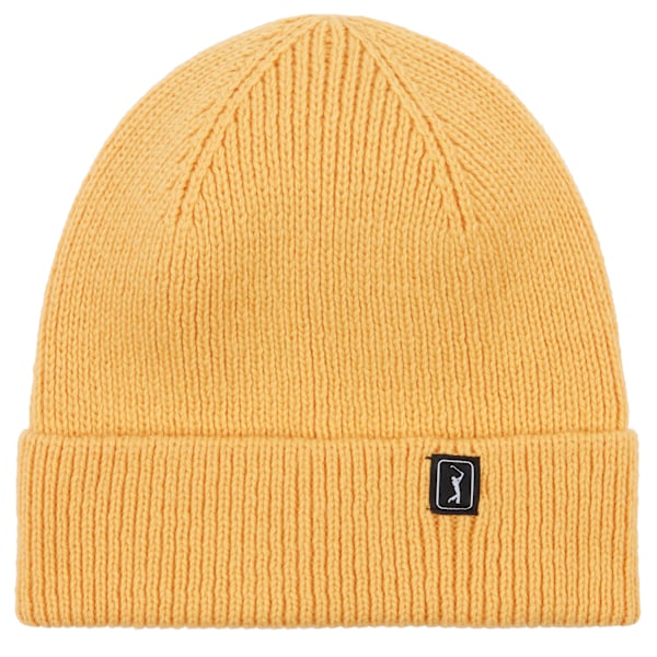 PGA Tour Golf Mens Recycled Polyester Beanie One Size Amber Yel Amber Yellow One Size