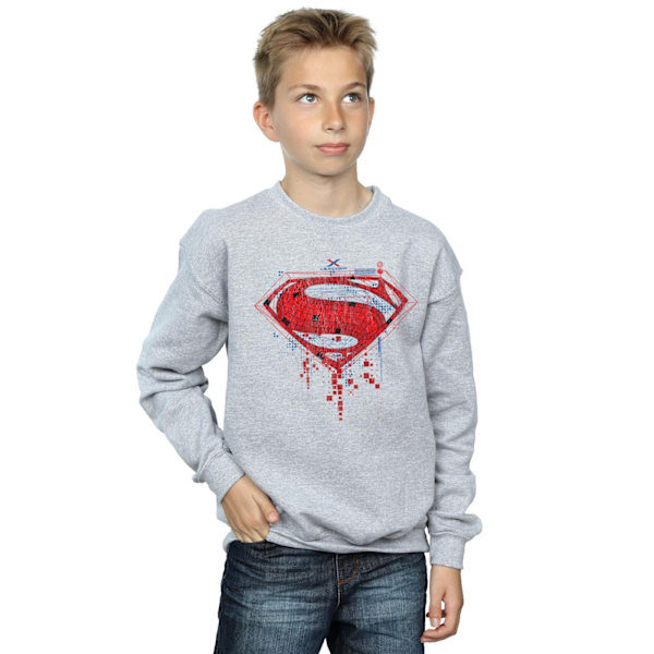 DC Comics Pojkar Superman Geo Logo Sweatshirt 7-8 År Sports Grå Sports Grey 7-8 Years