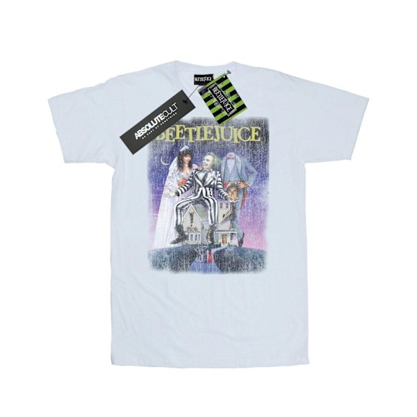 Beetlejuice Herr Distressed Poster T-Shirt S Vit White S