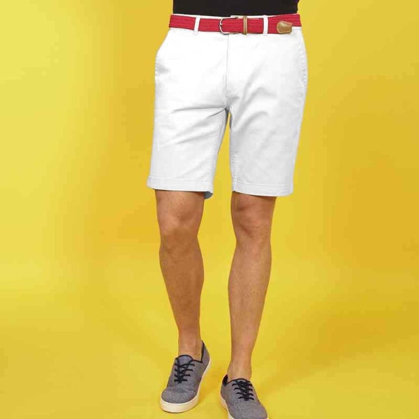 Asquith & Fox Mens Casual Chino Shorts XL Vit White XL