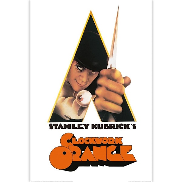 Clockwork Orange Stanley Kubrick Dolkkniv Poster 91.5cm x 61cm Vit White/Orange/Black 91.5cm x 61cm