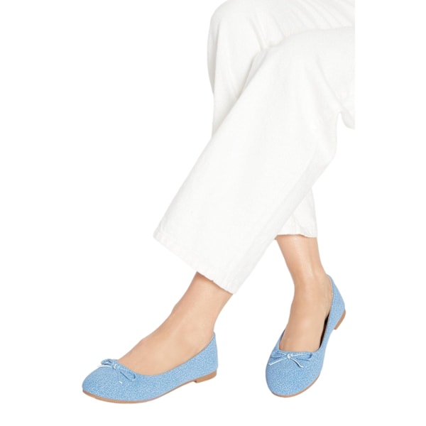 Dorothy Perkins Damskor/Kvinnors Penelope Ballerinas med Rosett Storlek 6 UK Denim Denim 6 UK