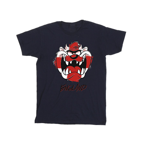 Looney Tunes Girls Taz England Face Bomull T-shirt 5-6 år Na Navy Blue 5-6 Years