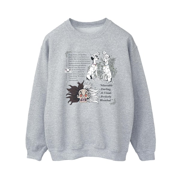 Disney Womens/Ladies 101 Dalmatians Miserable Darling Sweatshirt Sports Grey L