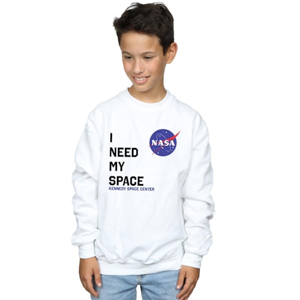 NASA Boys I Need My Space Sweatshirt 7-8 år Vit White 7-8 Years