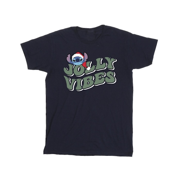 Disney Girls Lilo & Stitch Jolly Chilling Vibes Bomull T-shirt Navy Blue 9-11 Years