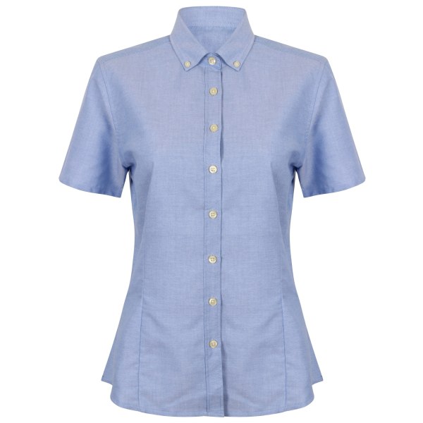 Henbury Dam/Dam Modern Kortärmad Oxford Skjorta 4XL Blå Blue 4XL