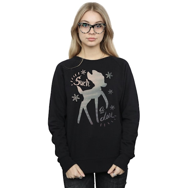 Disney Dam/Damer Bambi Vinter Hjort Sweatshirt XL Svart Black XL