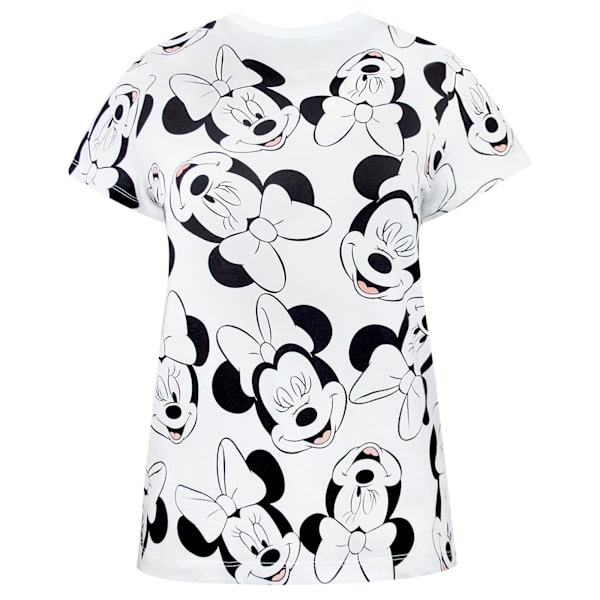 Minnie Mouse Dam/Damer Pojkvän Passform T-shirt M Vit/Svart White/Black M