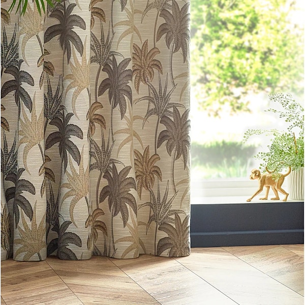 Wylder Galapagos Jacquard Öglettgardiner 229cm x 137cm Naturlig Natural 229cm x 137cm