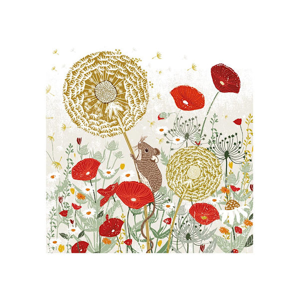 Summer Thornton Woodland Nature Mouse Print 40cm x 40cm Grön/Röd/Gul Green/Red/Yellow 40cm x 40cm