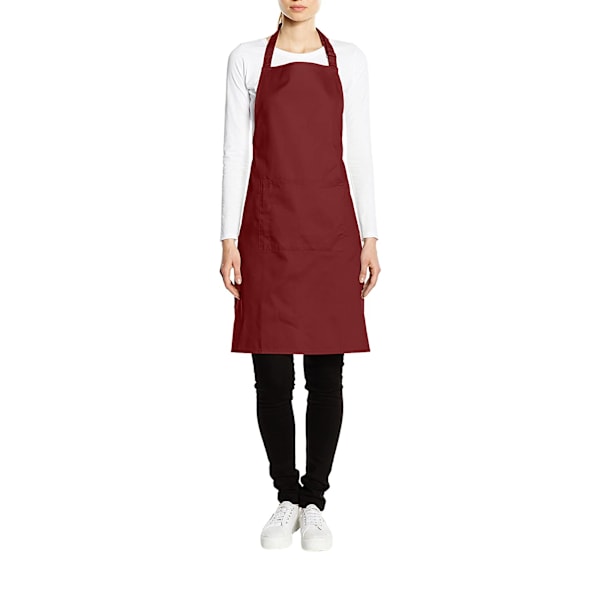 Premier Dam/Kvinnors Färger Bip Förkläde Med Ficka / Arbetskläder Burgundy One Size